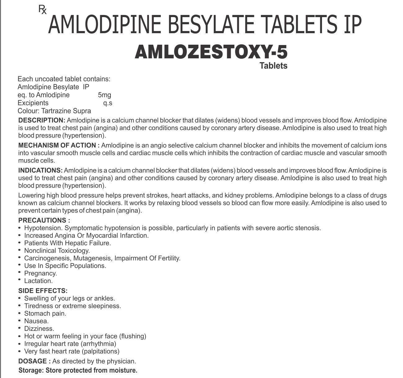 AMLOZESTOXY-5 TABLETS
